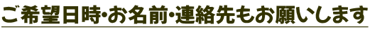 ご希望日時・お名前・連絡先もお願いします